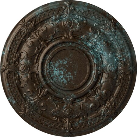 Ekena Millwork Dauphine Ceiling Medallion (Fits Canopies up to 13 1/4"), 33 7/8"OD x 1 3/8"P, Bronze Blue Patina CM33DABBS